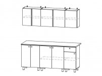 Кухонный гарнитур КГ-1 1800 Белый-Цемент светлый