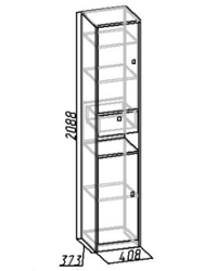 Прихожая Комфорт 2 Шкаф МЦН 8 408х373х2088