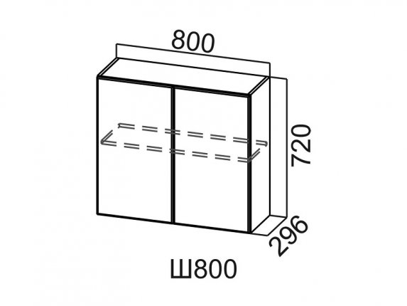 Шкаф навесной Ш800 Модус СВ 800х720х296