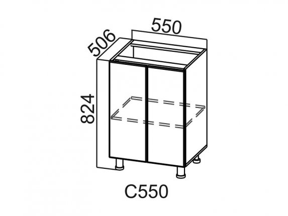 Стол-рабочий 550 С550 Вектор 550х824х506