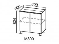 Стол-рабочий под мойку М800 Модус СВ 800х824х506